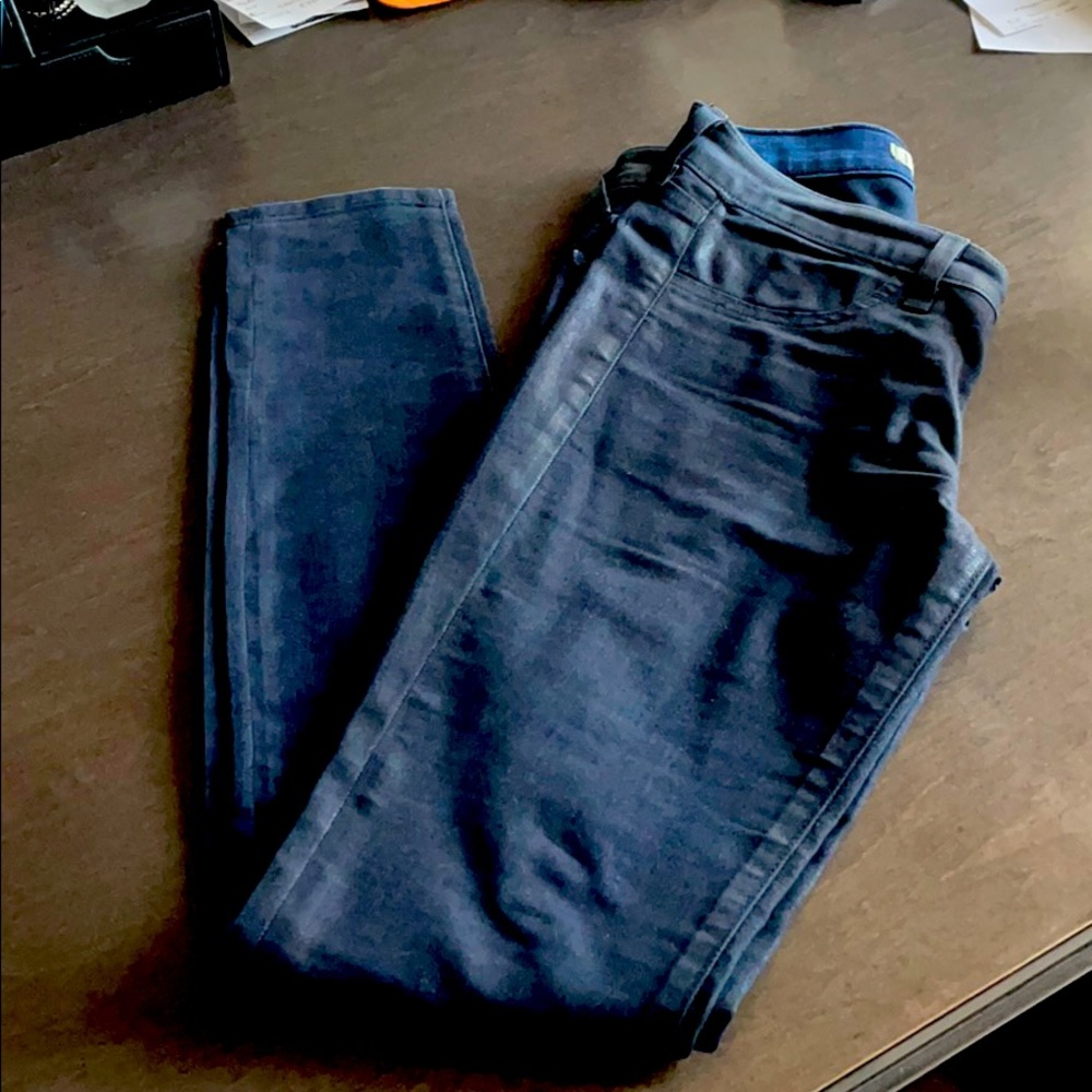 J Brand Navy Blue metal Coated Skinny Jeans